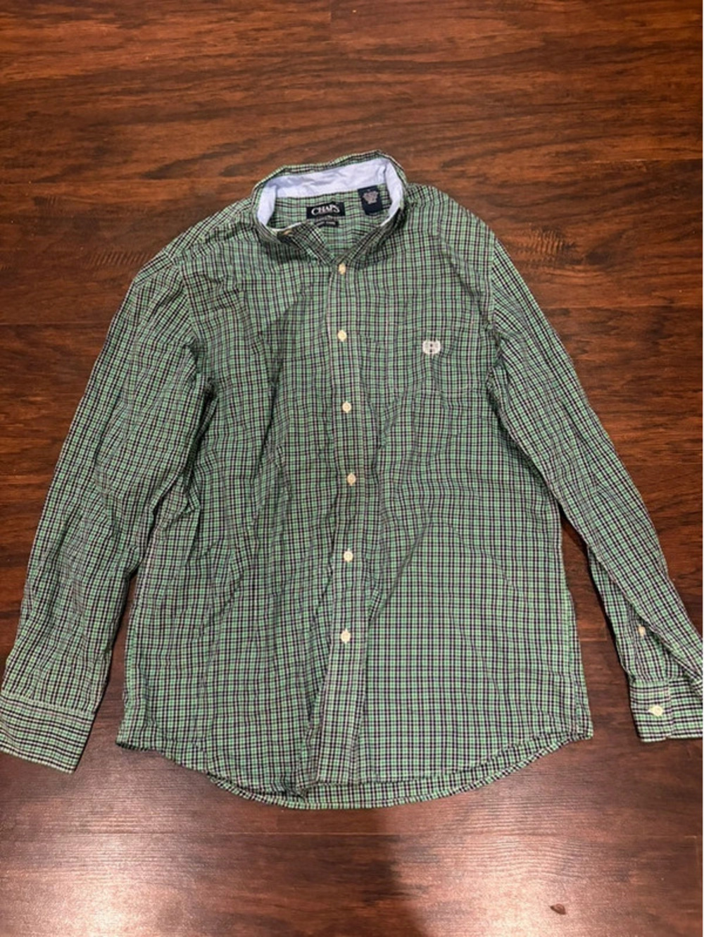 Men’s Chaps green button up long sleeve size M